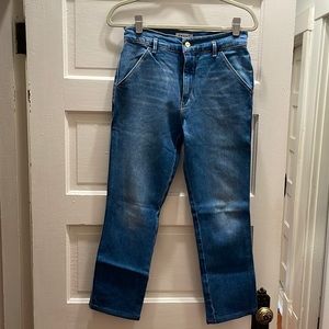 Frame denim, light wash, side slit pockets, cropped leg